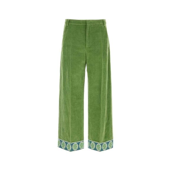 Valentino Garavani Men Green Velvet Pant